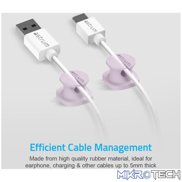 CO060 Mini Cable Organizer Clips - 4 Piece Set for Cable Management-Purple - Image 3